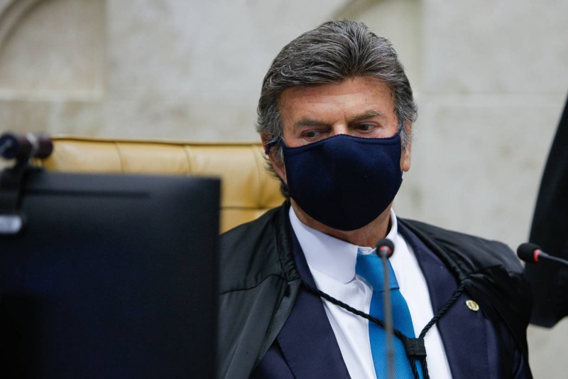 O presidente do STF, ministro Luiz Fux, em sessão realizada por videoconferência - (Foto: Fellipe Sampaio /SCO/STF - 25.03.2021)