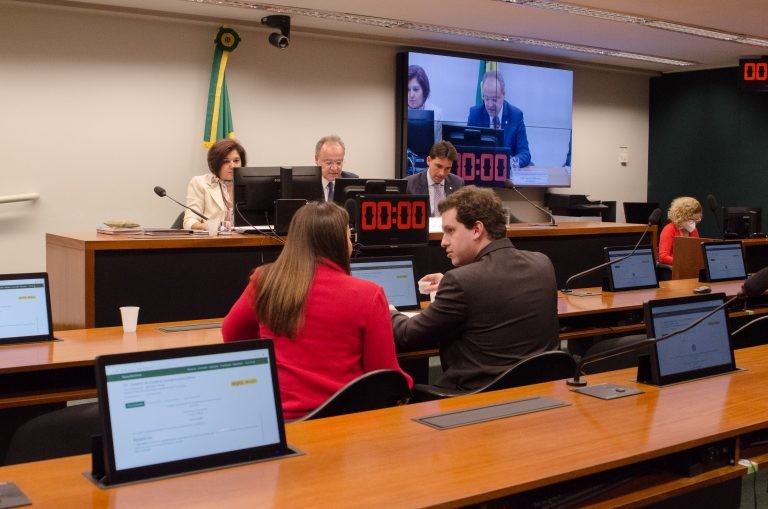 Grupo de trabalho reunido na quarta durante a leitura do parecer de Moreira - (Foto: Raisa Mesquita/Câmara dos Deputados)
