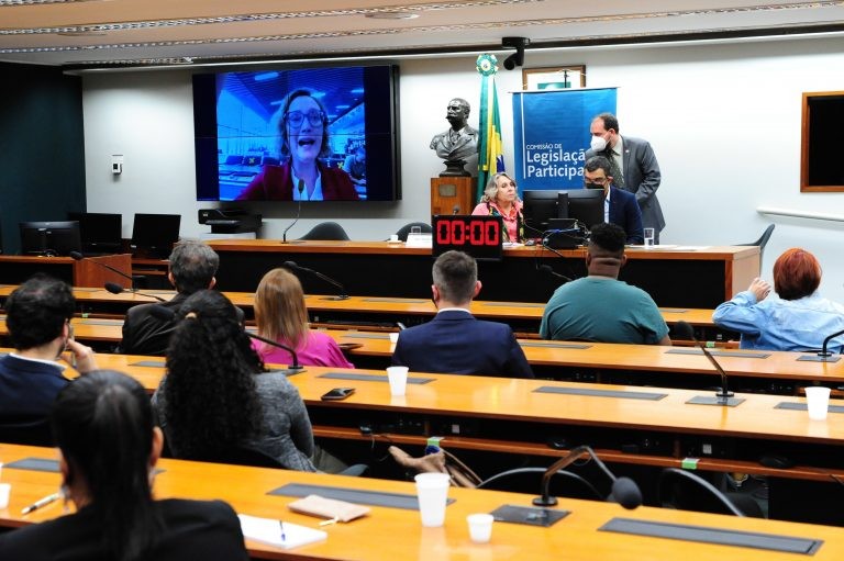 Maria do Rosário (no telão) ressaltou o problema da fome - (Foto: Billy Boss/Câmara dos Deputados)