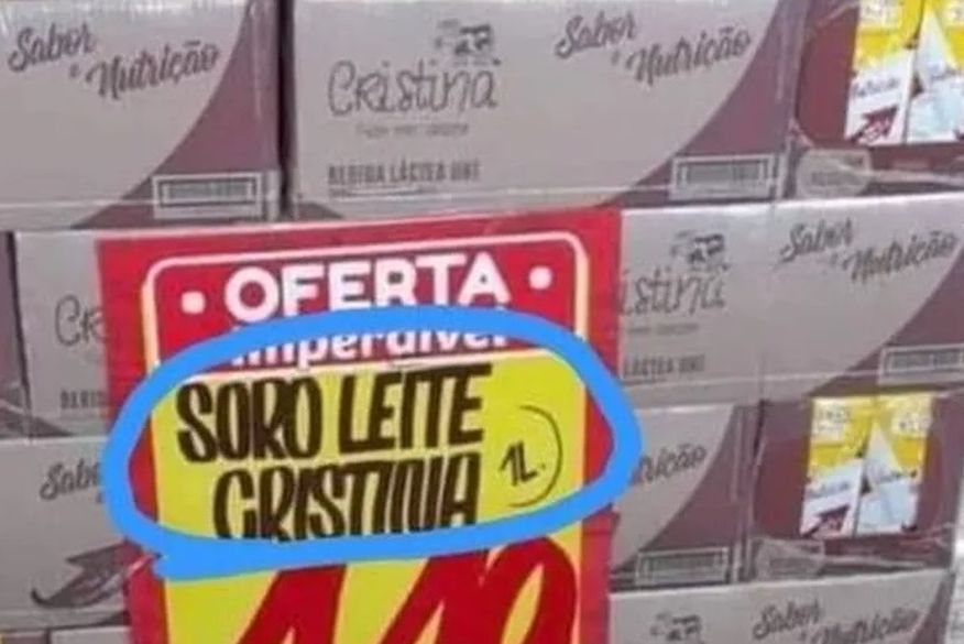 Soro de leite vendido a R$ 4,49 em supermercado. (Foto: Reprodução/Twitter)
