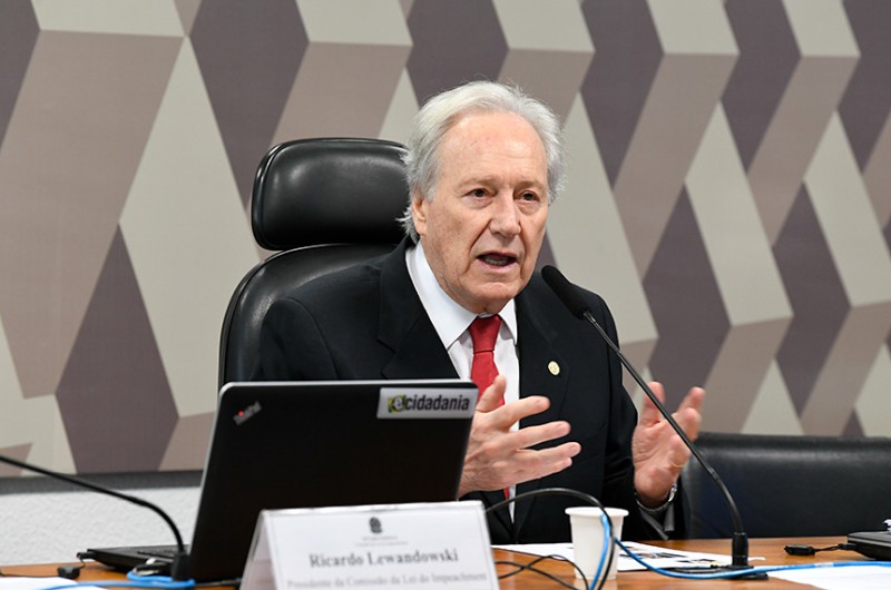 O ministro do STF Ricardo Lewandowski preside a comissão especial de juristas que prepara um anteprojeto para uma nova Lei do Impeachment - Roque de Sá/Agência Senado