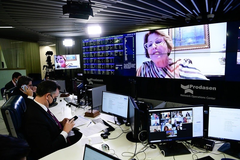 Sessão virtual no Senado, que aprovou proposta que evita o superendividamento - (Foto: Pedro França/Agência Senado-09/06/2021)