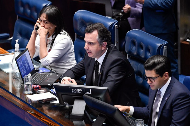 O presidente do Senado, Rodrigo Pacheco, anunciou o cancelamento da sessão deliberativa desta terça-feira - Jefferson Rudy/Agência Senado
