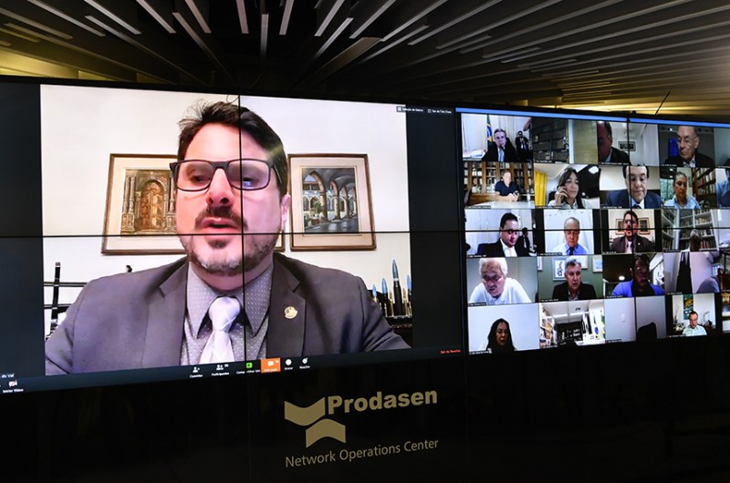 O autor da proposta, Marcos do Val, em sessão remota do Senado - Leopoldo Silva/Agência Senado
