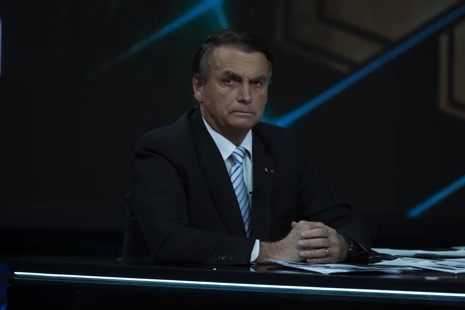 Jair Bolsonaro em sabatina eleitoral nas eleições de 2022 Edilson Dantas/O Globo