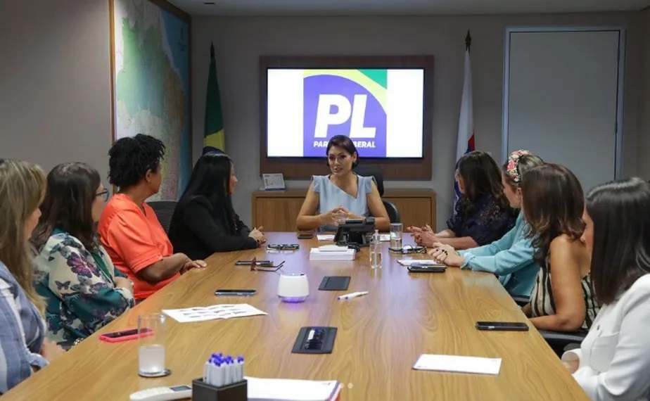 Michelle Bolsonaro assume a presidência nacional do PL Mulher Reprodução/Redes sociais