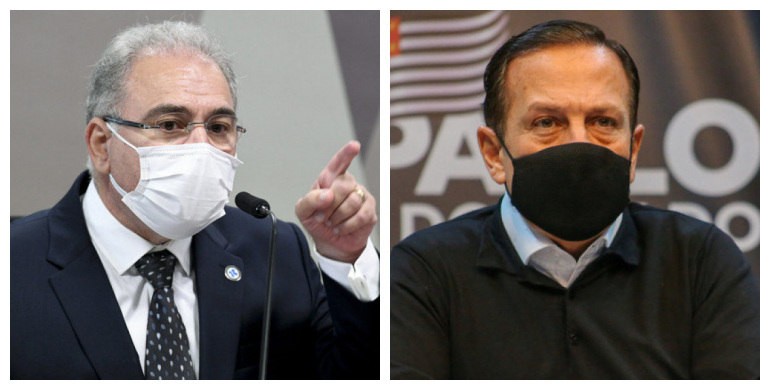 Marcelo Queiroga e João Doria: quatro desavenças em menos de três meses - (Foto: Montagem - R7 Fotos Agência Senado e Governo de SP)