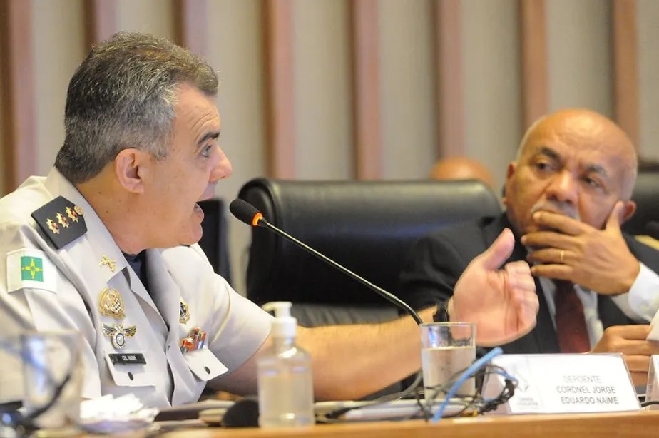 Ex-chefe operacional da PM Jorge Eduardo Naime presta depoimento na CPI da Câmara de Brasília Rinaldo Morelli/CLDF