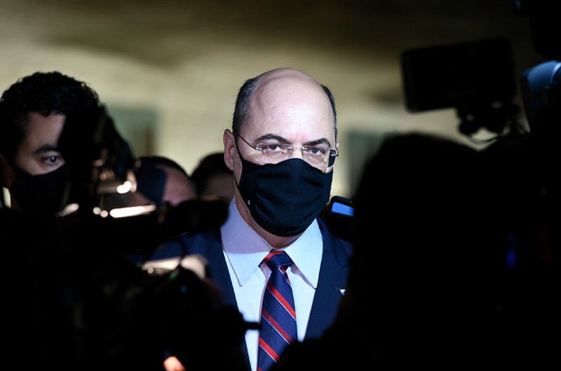 O ex-governador Wilson Witzel, que teve seu mandato cassado, pouco antes de depor na CPI da Pandemia - Edilson Rodrigues/Agência Senado