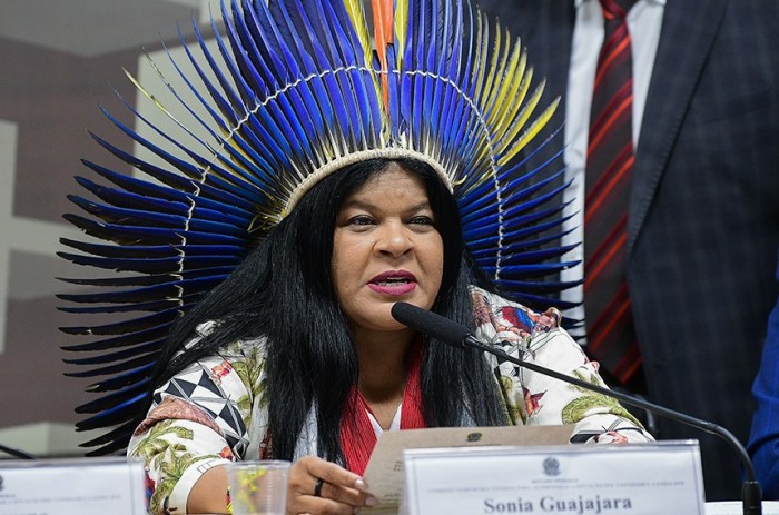 Ministra dos Povos Indígenas, Sonia Guajajara, na Comissão Temporária sobre a Situação dos Yanomami - Foto: Pedro França/Agência Senado