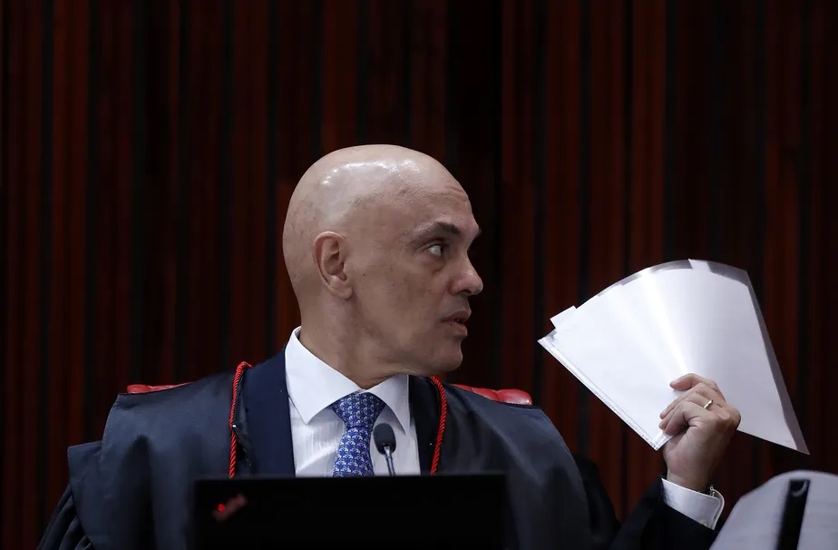 O ministro Alexandre de Moraes, durante julgamento de Bolsonaro no TSE Cristiano Mariz/Agência O Globo