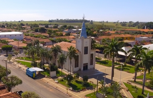 Foto aérea da cidade de Lourdes (SP). Foto: Reprodução/Prefeitura Municipal de Lourdes
