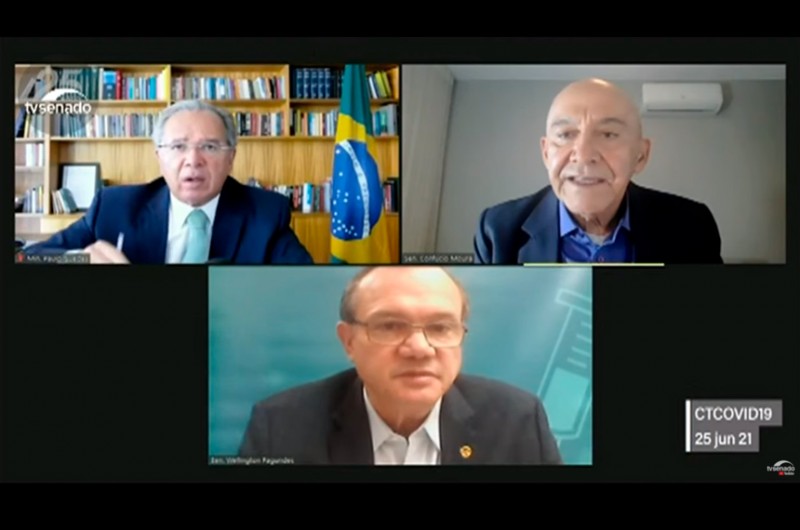 Comissão Temporária da Covid-19 promoveu audiência remota com ministro da Economia - Reprodução/Tv Senado
