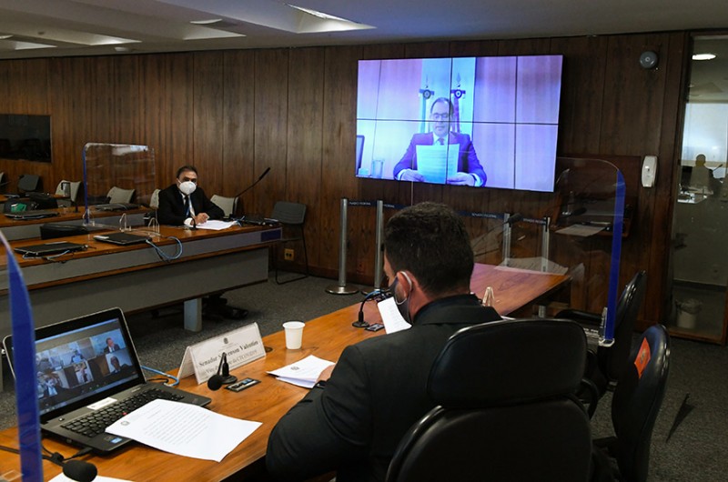 Vice-presidente da Comissão da Covid-19, Styvenson Valentim conduz reunião desta segunda - Edilson Rodrigues/Agência Senado