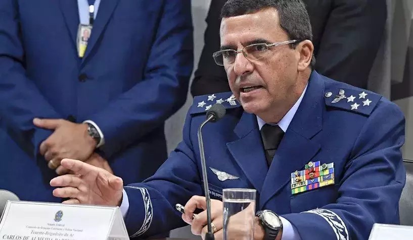  Carlos de Almeida Baptista Junior, ex-comandante da Aeronáutica, em audiência no Senado — Foto: Roque de Sá/Agência Senado/11-04-2019