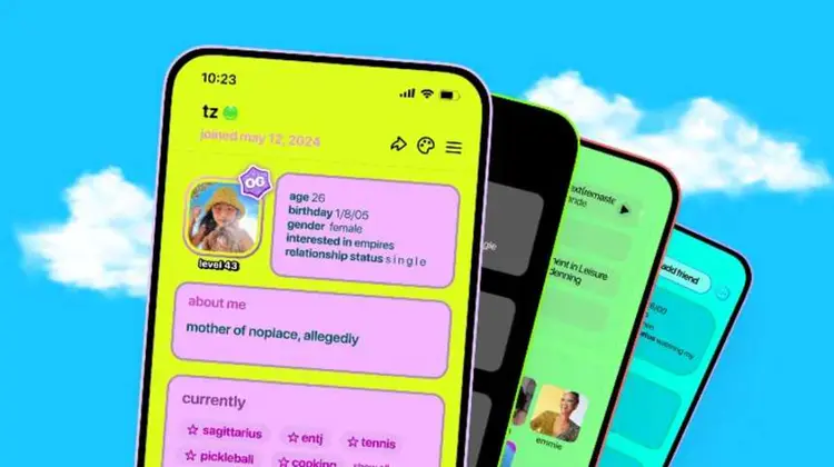 Postagens em blocos e muitas cores são as marcas desta rede social (Reprodução )