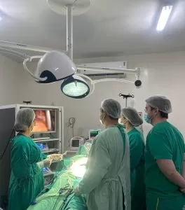 Uma das nove cirurgias realizadas no final de semana no Hospital de Patos