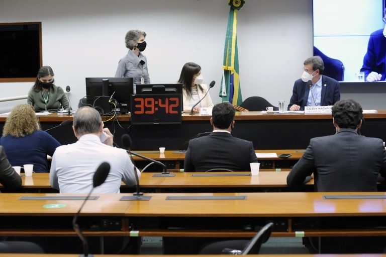 A presidente da Comissão, Alice Portugal, e o ministro do Turismo, Gilson Machado - (Foto: Cleia Viana/Câmara dos Deputados)