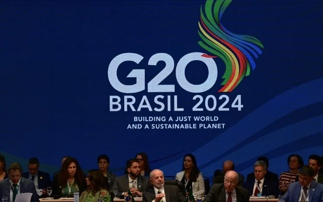 PABLO PORCIUNCULA O presidente Luiz Inacio Lula da Silva fala durante a reunião do G20, em 24 de julho de 2024, no Rio de Janeiro