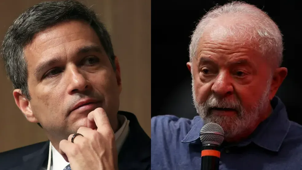 O presidente Luiz Inácio Lula da Silva e o dirigente do Banco Central, Roberto Campos Neto — Foto: Fotos de Brenno Carvalho/O Globo e Ana Paula Paiva/Valor