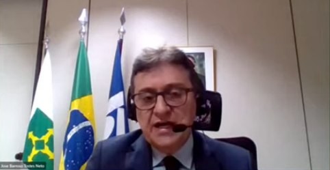 O secretário da Receita, José Barroso Tostes, durante coletiva sobre o Imposto de Renda 2021 - (Foto: Reprodução)