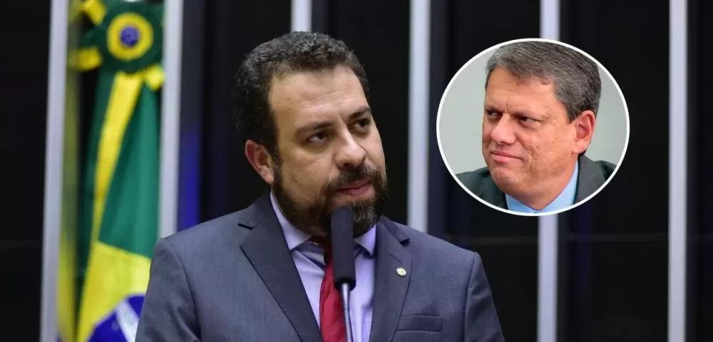 Guilherme Boulos (mais destaque) e Tarcísio de Freitas (Foto: Zeca Ribeiro - Agência Câmara I Governo de SP)