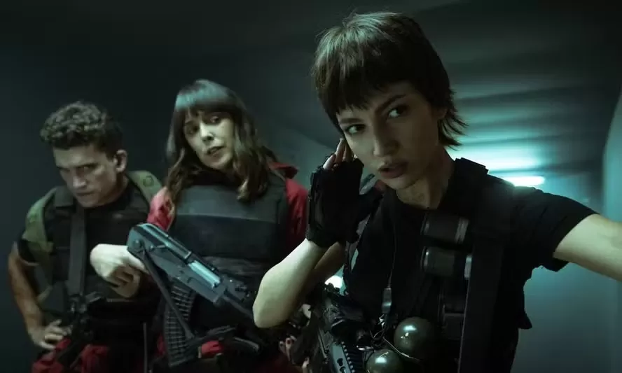Denver, Manila e Tokio, personagens da série 'La Casa de Papel' — Foto: Foto: TAMARA ARRANZ/NETFLIX