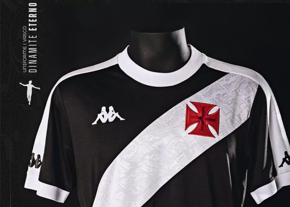 Camisa 1 do Vasco em homenagem a Dinamite foi eleita uma das mais bonitas do mundo em 2024 - Foto: Divulgação