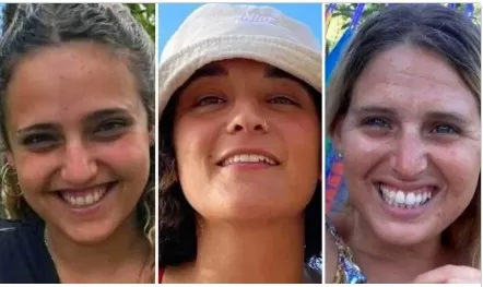 Da esq. para a dir.: as israelenses Romi Gonen, Emily Damari e Doron Steinbrecher Arquivo pessoal