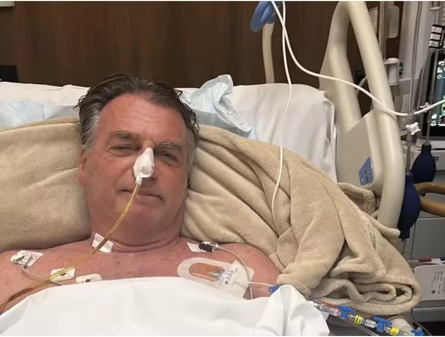 Ex-presidente Jair Bolsonaro internado no hospital DF Star, em Brasília (DF) — Foto: Reprodução/Redes sociais