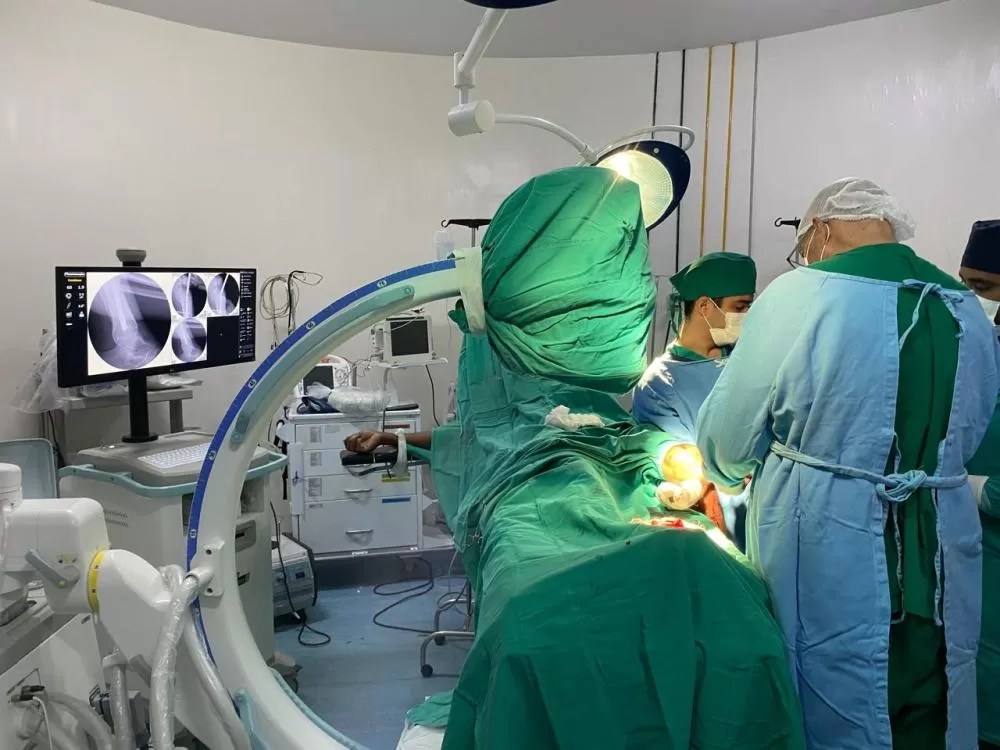 Uma das 47 cirurgias realizadas neste final de semana no Hospital de Patos