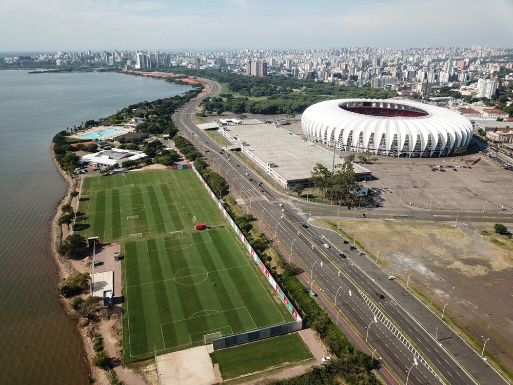 Complexo do Beira-Rio, com CT do Parque Gigante ao lado, foi colocado à disposição pelo Inter. Foto: Internacional / Divulgação