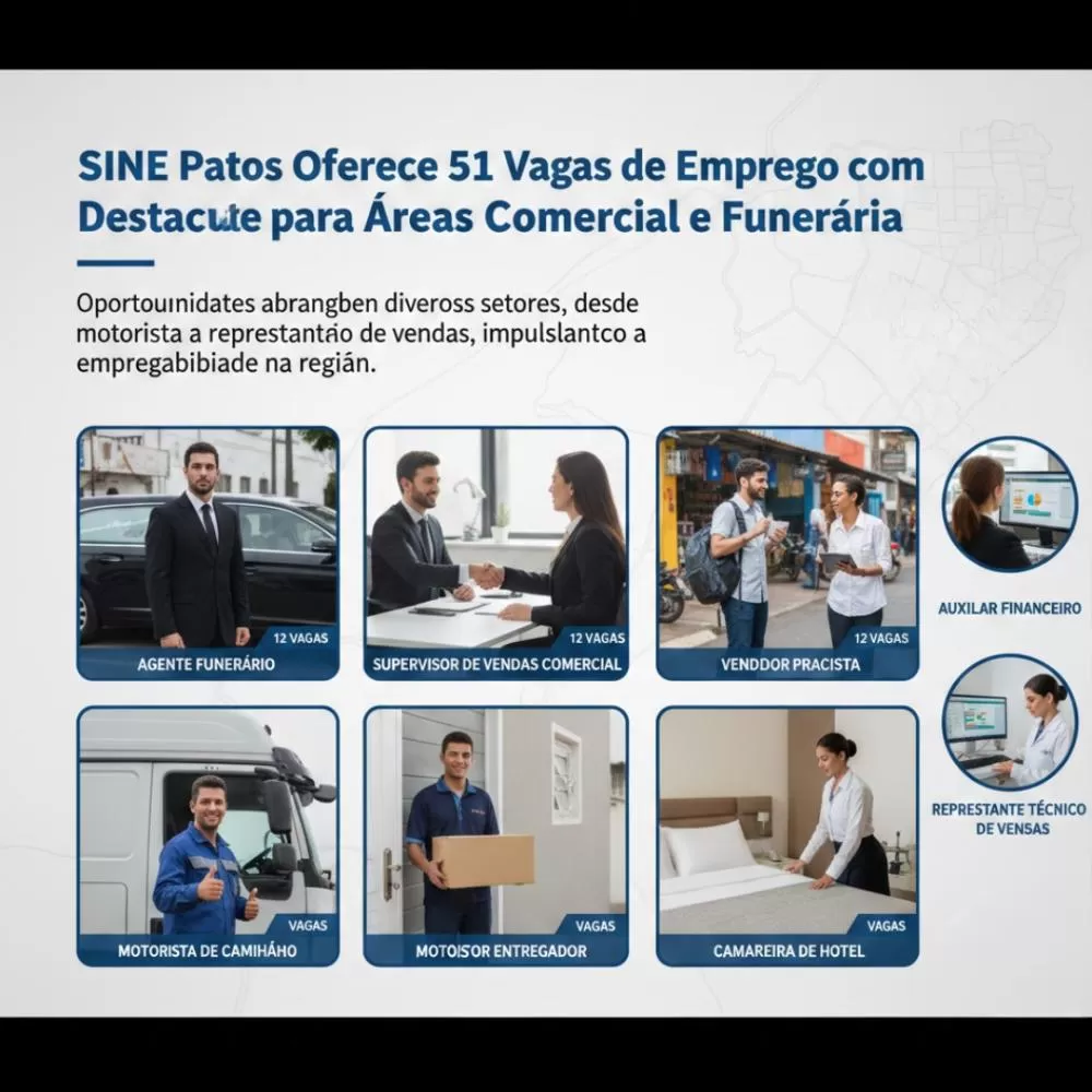 Para ilustrar a diversidade de vagas, segue uma montagem de pessoas em diferentes funções