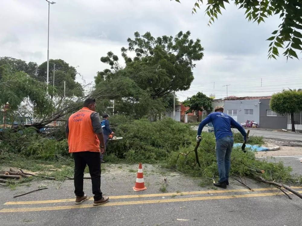 Defesa Civil de Patos, Secretaria de Meio Ambiente e Seinfra mobilizam ações emergenciais após chuvas desta sexta