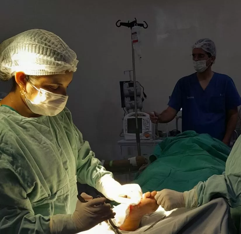 Uma das cirurgiads realizadas neste fim de semana no Hospital de Patos