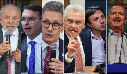 Lula, Flávio Bolsonaro, Romeu Zema, Ronaldo Caiado, Renan Santos e Aldo Rebelo devem concorrer à Presidência