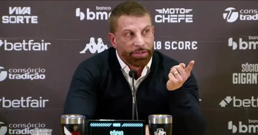 imagem cameraPedrinho em coletiva do Vasco (Foto: Divulgação/Vasco