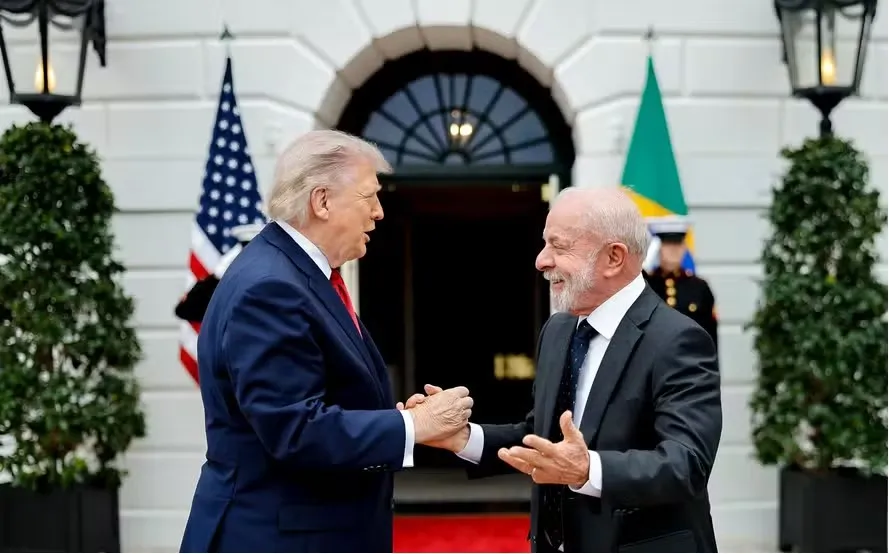Presidente da República, Luiz Inácio Lula da Silva, durante Encontro com o Presidente dos Estados Unidos, Donald Trump. — Foto: Ricardo Stuckert / PR