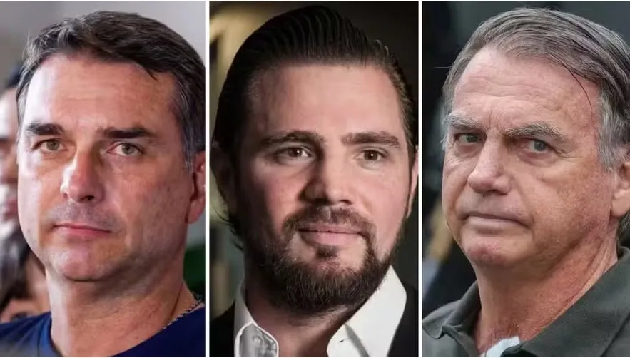 Flávio Bolsonaro, Daniel Vorcaro e Jair Bolsonaro — Foto: Jeferson De Paula/Photo Premium/Agencia O Globo; Ana Paula Paiva/Valor/Agência O Globo e Fabio Rodrigues-Pozzebom/ Agência Brasil