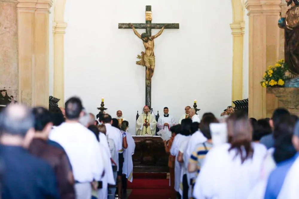 Arquidiocese de Olinda e Recife celebra o Corpus Christi na Catedral da Sé, em Olinda - Foto: Leo Malafaia/Folha de Pernambuco