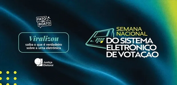 Identidade visual da série Fato ou Boato - Viralizou: saiba o que é verdadeiro sobre a urna eletrônica. Arte: Secom/TSE