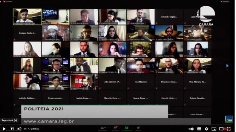 Alunos participaram das sessões por meio do canal da Câmara no YouTube - (Foto: Reprodução / Canal da Câmara no YouTube )