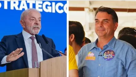 Lula e Flávio Bolsonaro lideram pesquisas na corrida ao Palácio do Planalto Montagem: Ricardo Stuckert/PR - 16.09.26; Charles Vieira/Campanha Flávio Bolsonaro - 16.09.26