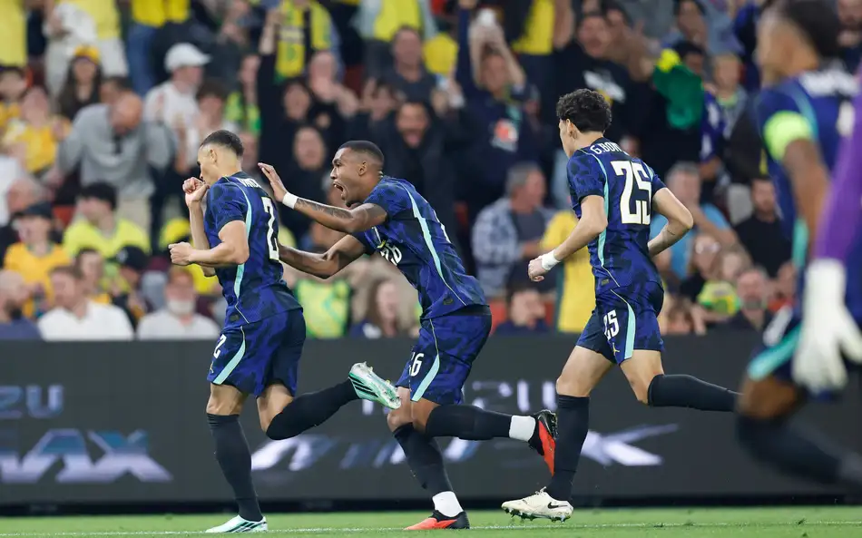 Vanderson comemora primeiro gol do Brasil no amistoso desta terça (Foto: Rafael Ribeiro/CBF)