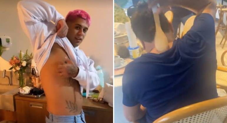 Leonardo e o filho Zé Felipe (à esq) foram diagnosticados com sarna humana - (Foto: Reprodução/Instagram)