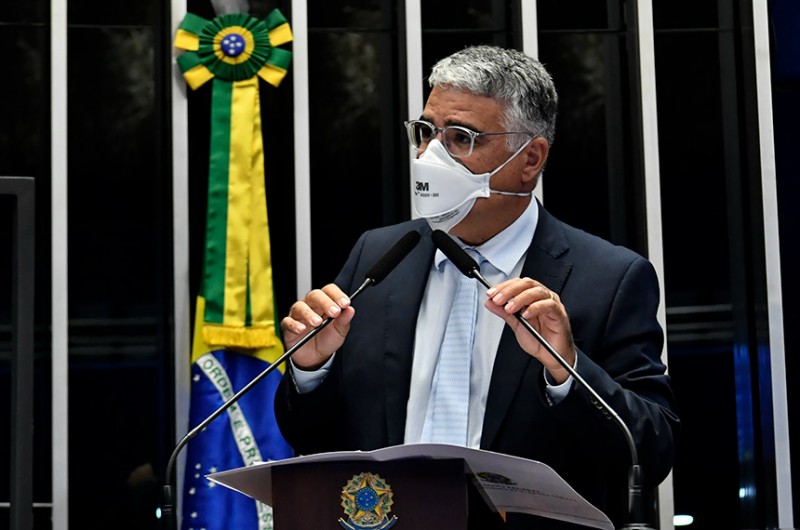 Senador Eduardo Girão (Podemos-CE) voltou a defender a abertura de processo de impeachment de ministros do Supremo Tribunal Federal - Waldemir Barreto/Agência Senado