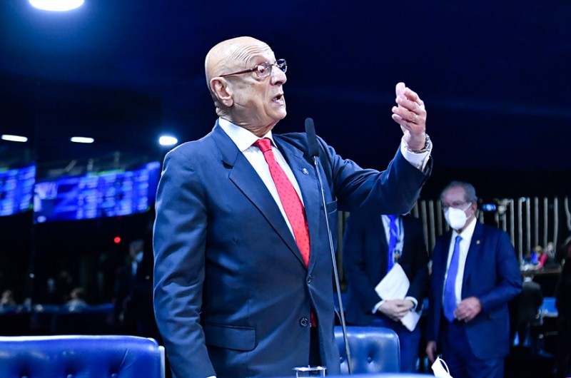 Senador Espiridião Amin (PP-SC) comemorou acordo entre o governo de Santa Catarina e o Ministério da Infraestrutura que liberou R$ 450 milhões para obras em rodovias federais que cruzam o estado - Waldemir Barreto/Agência Senado