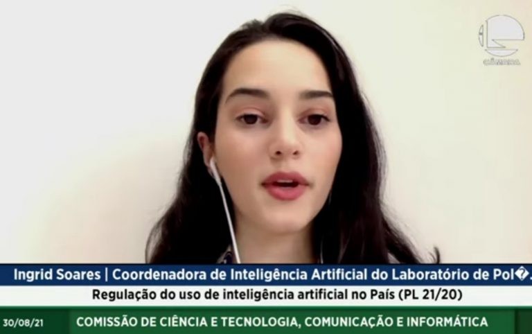 Ingrid Soares: é preciso equilibrar os pontos positivos com os riscos do uso da tecnologia - (Foto: Reprodução/TV Câmara)