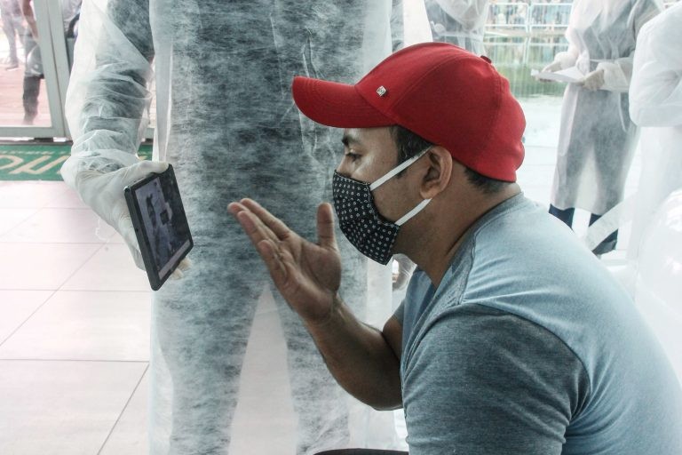 Em 2020, o hospital de campanha de Belém (PA) oferecia visitas virtuais - (Foto: Marcelo Seabra/Agência Pará)