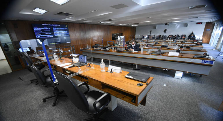 Sala da CPI da Covid no Senado (Foto: Marcos Oliveira/Agência Senado)